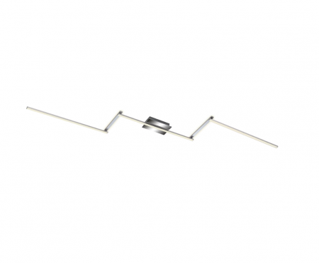 Lustra LED integrat Briloner Leuchen Staff Led, 5 brate pivotabile, 24W, 2800 lumeni, lumina calda (3000K), 227.2X12x4 cm, Argintiu [1]