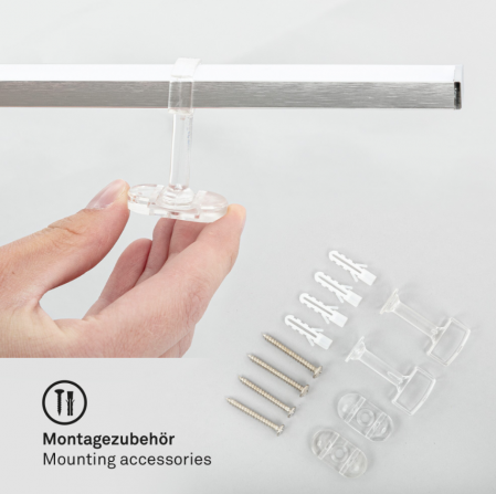 Lustra LED integrat Briloner Leuchen Staff Led, 5 brate pivotabile, 24W, 2800 lumeni, lumina calda (3000K), 227.2X12x4 cm, Argintiu [3]