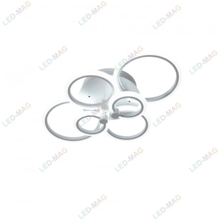 Lustra LED integrat SLC Selino Concept Rondo 2x3, 66-132W, cu aplicatie telefon, telecomanda, lumina calda/neutra/rece, intensitate reglabila, 80 cm, Alb [2]