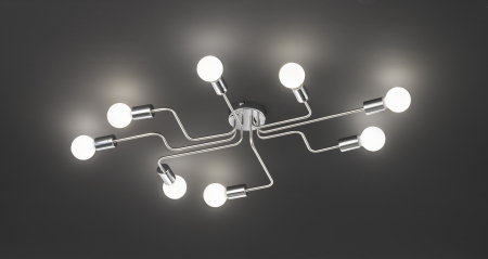 Lustre LED - Lustra Sara 8 Surse E27 Nichel 100cm