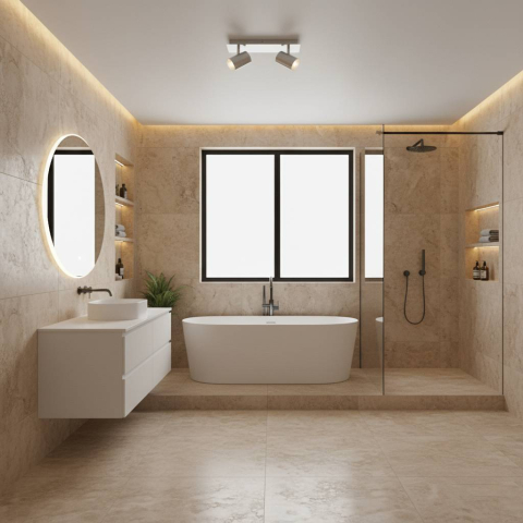 Aplice Baie - Lustra LED pentru baie Briloner Leuchen Banyo Splash, 2 socluri GU10, capete ajustabule, IP44, Argintiu