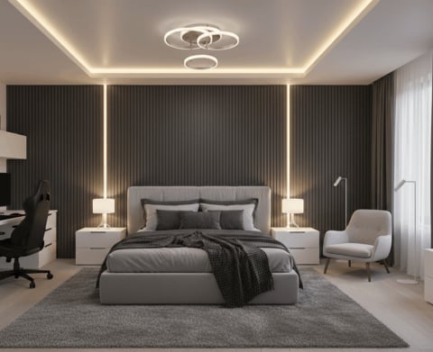 Iluminat camera copilului - Lustra LED lumina calda Lena dimabila