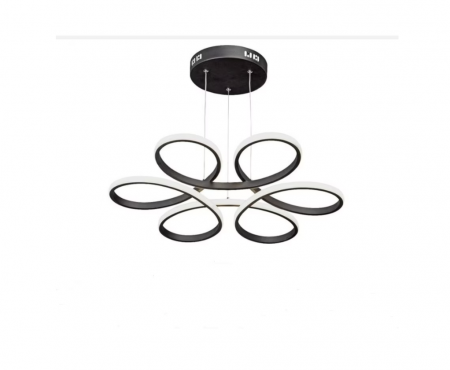 Iluminat camera copilului - Lustra LED Suspendata Neagra Circle Design Magelis, SLC Selino Concept cu telecomanda, lumina calda, neutra, rece si intensitate reglabila, 72-144W