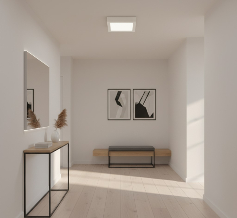 Plafoniere - Plafoniera led alba patrata18w