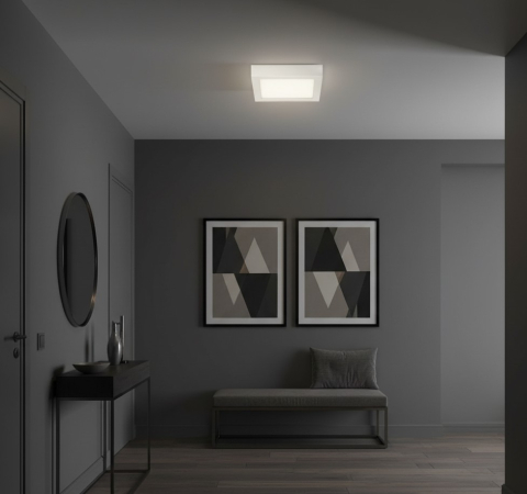 Plafoniera led alba patrata18w [1]