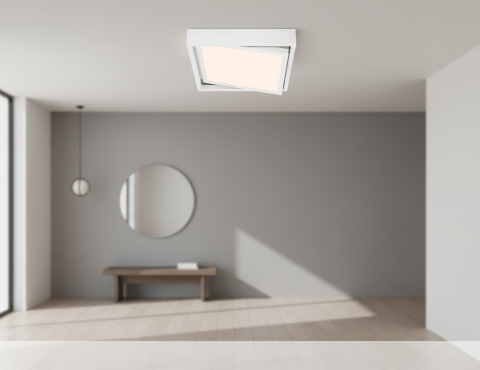 Plafoniere - Plafoniera patrata orientabila alba