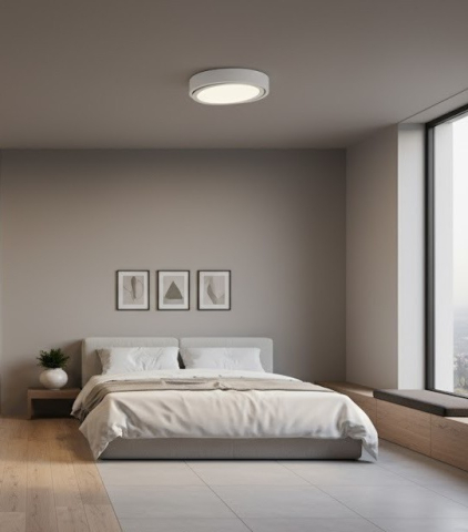 Plafoniere - Plafoniera rotunda alba orientabila