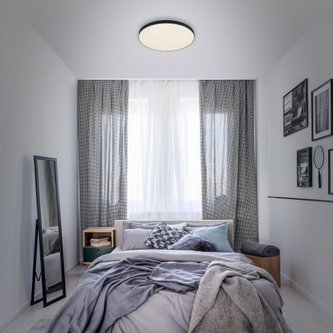 Plafoniera LED Brilone STAR SKY LED Efect Cer instelat Putere 24,5W  4000K .Lumina neutra, 38 cm, negru [3]