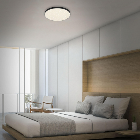 Plafoniera LED Brilone STAR SKY LED Efect Cer instelat Putere 24,5W  4000K .Lumina neutra, 38 cm, negru [2]