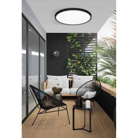 Plafonieră LED Rotundă Ultra Slim 60W (Ø50cm) - Lumină Rece 6500K, Neagră, IP44 [3]