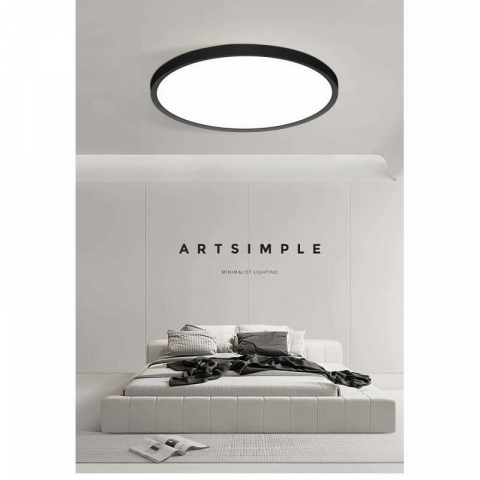 Plafonieră LED Rotundă Ultra Slim 60W (Ø50cm) - Lumină Rece 6500K, Neagră, IP44 [1]