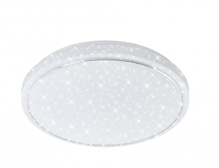 Aplice Baie - Plafoniera LED Briloner, forma rotunda, efect de cer instelat, 12W, 1300 lumeni, temperatura lumina reglabila, IP44, 28 cm, Alb