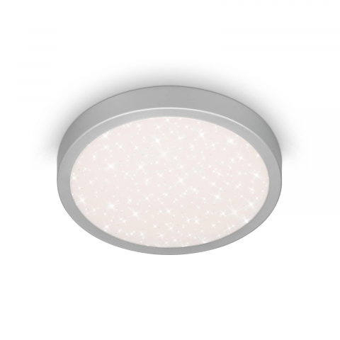 Iluminat birou - Plafoniera LED Briloner, forma rotunda, efect de cer instelat, 18.5W, 2000 lumeni, temperatura 4000k, IP44, 28 cm, Gri