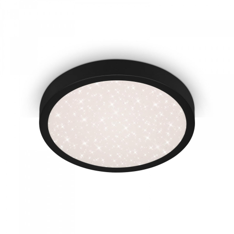 Iluminat birou - Plafoniera LED Briloner, forma rotunda, efect de cer instelat, 18.5W, 2000 lumeni, temperatura 4000k, IP44, 28 cm, Negru