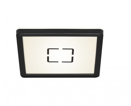 Plafoniera LED Briloner Free Patrata, 12W, 1400 lumeni, lumina neutra (4000K), efect lumina indirecta, 19x19x2.8 cm, Negru [1]