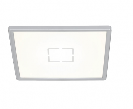 Plafoniere - Plafoniera LED Briloner Free Ultra Slim, Patrata, 18W, 2400 lumeni, lumina neutra (4000K), efect lumina indirecta, 29.3x29.3x2.8 cm, Argintiu