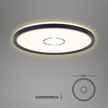 Plafoniera led ultra slim neagra rotunda 18W [4]