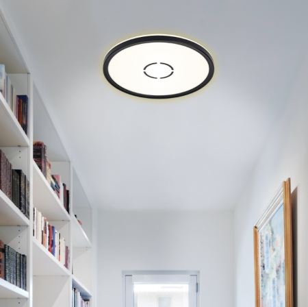 Plafoniera led ultra slim neagra rotunda 18W