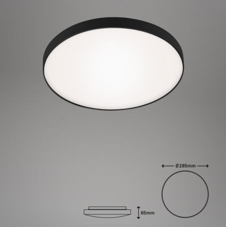 Plafoniera LED Briloner Malbona, 13W, 1200 lumeni, lumina neutra (4000K), IP44, 28.5x6.5 cm, Alb/Negru [2]