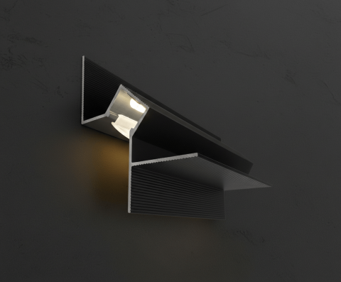 Iluminat living - Profil aluminiu negru SHADOW GAP 2m