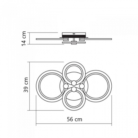 Lustra LED integrat SLC Selino Concept Rondo 2+2, 36-72W, cu aplicatie telefon, telecomanda, lumina calda/neutra/rece, intensitate reglabila, 56 cm, Alb [4]