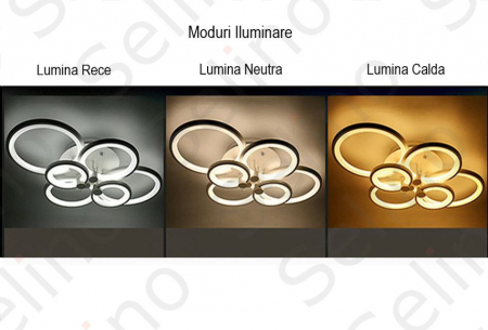 Resigilat  Lustra led circle design dreptunghiulara 6 cercuri SLC [2]
