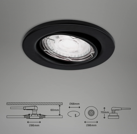 Set 3 spoturi LED Briloner  3X3.5W lumina calda 3000K 350 lumeni IP23 Negru Mat [3]