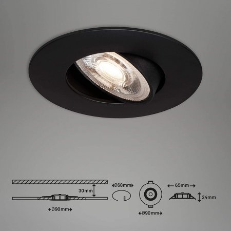 Spot LED Negru orientabil lumina calda [1]