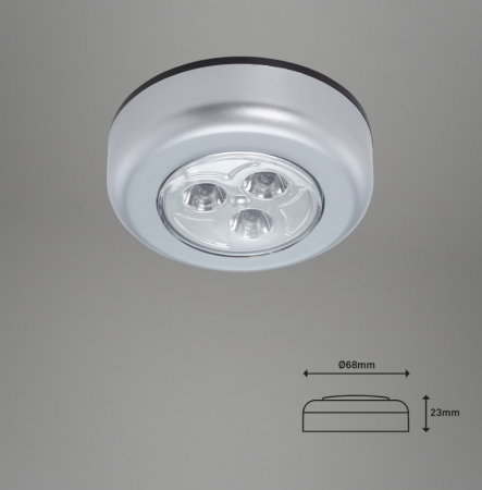 Set 5 lampi LED Briloner, 0.3 W, 15 lm, IP20, sistem push On/Off, banda autoadeziva inclusa [3]
