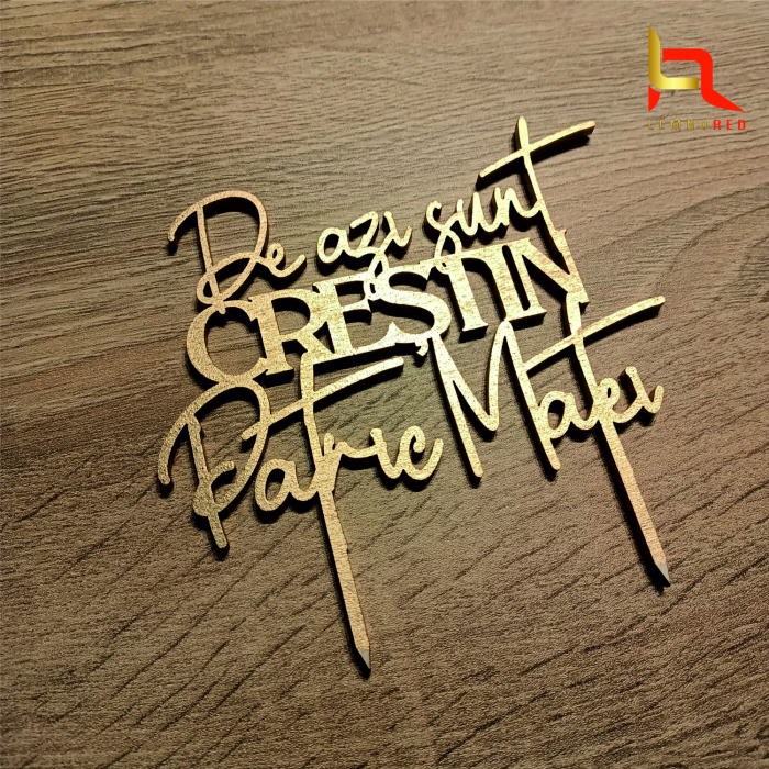 Topper pentru botez "De azi sunt Crestin" + nume [2]