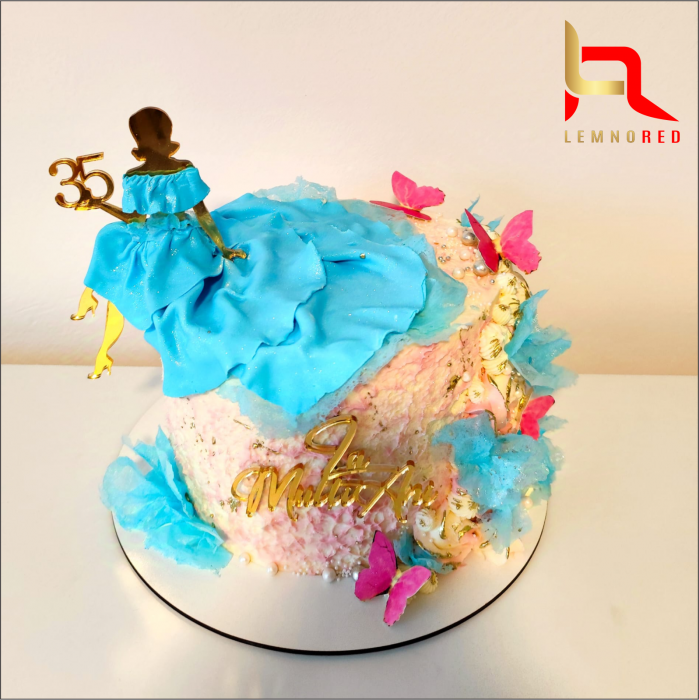 Accesoriu pentru tort Aniversare – Doamna + Varsta [3]