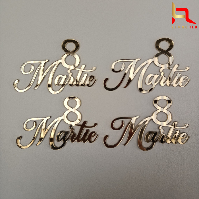 Aplicatie pentru tort, din oglinda acrilica - 8 Martie [2]