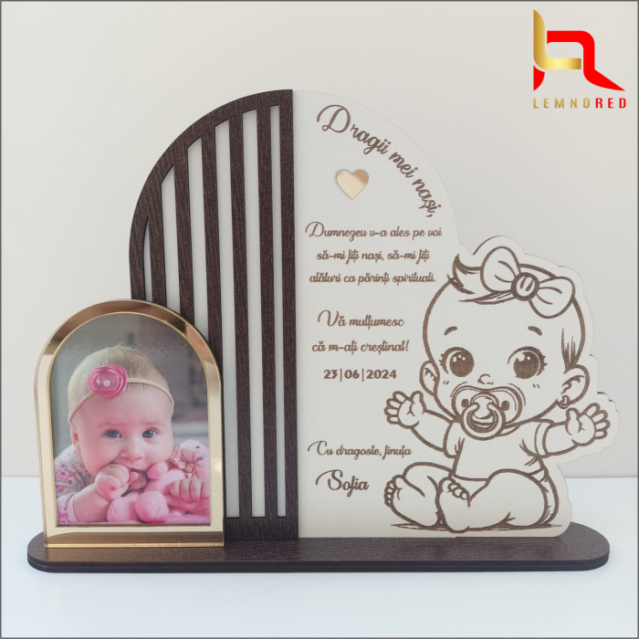 Cadou pentru nasii de botez - rama foto personalizata [5]