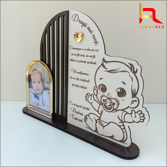 Cadou pentru nasii de botez - rama foto personalizata [2]