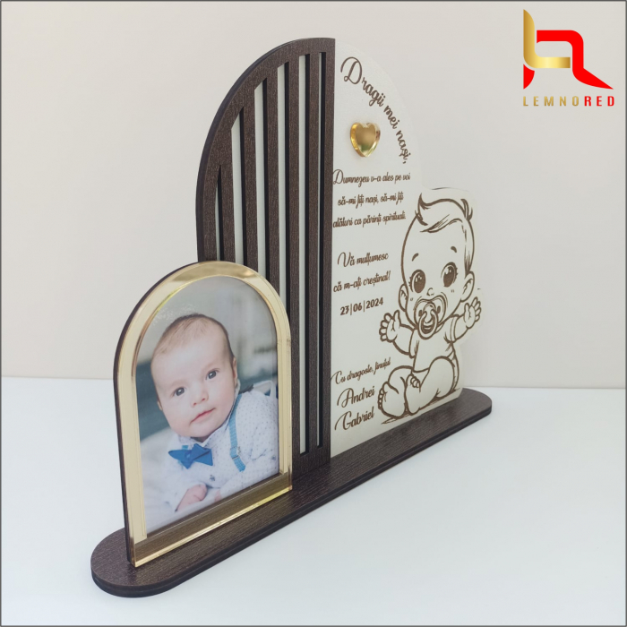 Cadou pentru nasii de botez - rama foto personalizata [3]