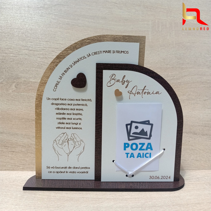 Cadou vizita nou nascut - Rama foto personalizata bebelus [3]
