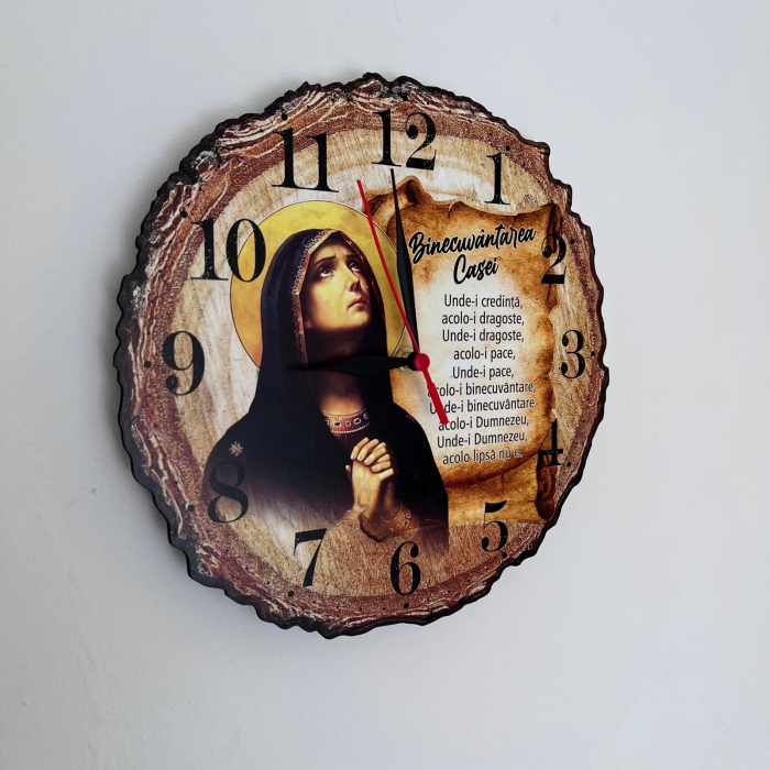 Ceas de perete cu tematica religioasa - BINECUVANTAREA CASEI [2]