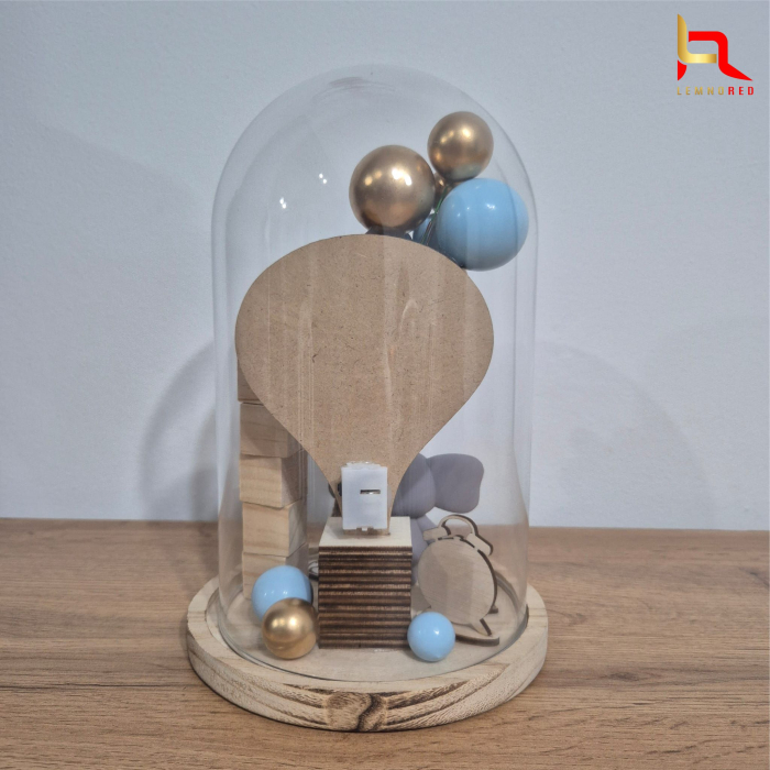 Cupolă din sticlă cu detalii personalizate – cadou special la nașterea bebelușului [6]