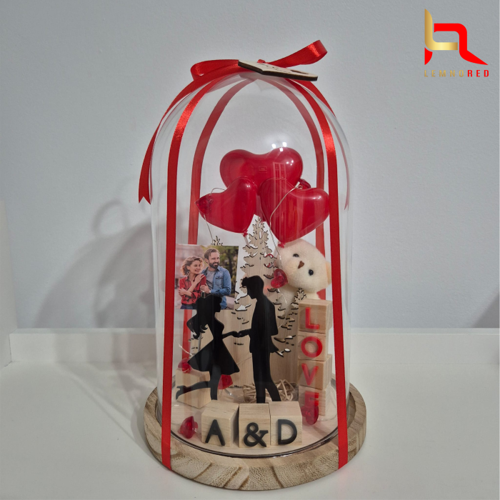 Cupola Personalizata pentru Cupluri – Cadou Romantic cu Luminite & Poza [5]