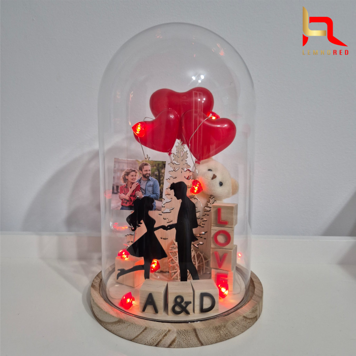 Cupola Personalizata pentru Cupluri – Cadou Romantic cu Luminite & Poza [3]