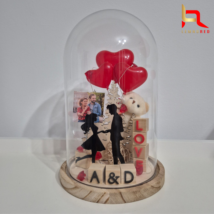 Cupola Personalizata pentru Cupluri – Cadou Romantic cu Luminite & Poza [4]