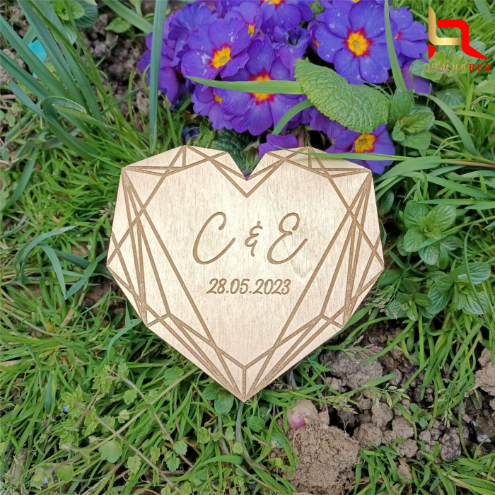 Cutie verighete personalizata GEOMETRIC HEART [4]