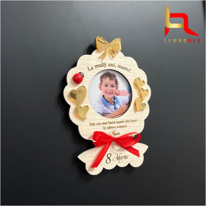Decoratiune cu poza - magnet personalizat cu nume – Cadou pentru mama de 8 Martie [4]