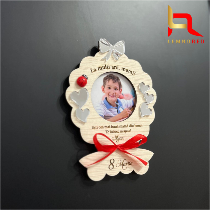 Decoratiune cu poza - magnet personalizat cu nume – Cadou pentru mama de 8 Martie [6]
