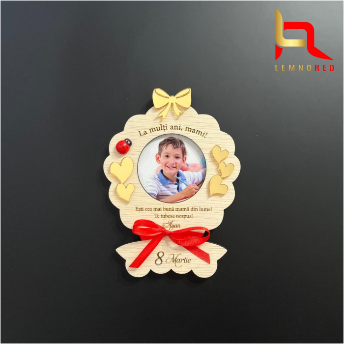 Decoratiune cu poza - magnet personalizat cu nume – Cadou pentru mama de 8 Martie [3]