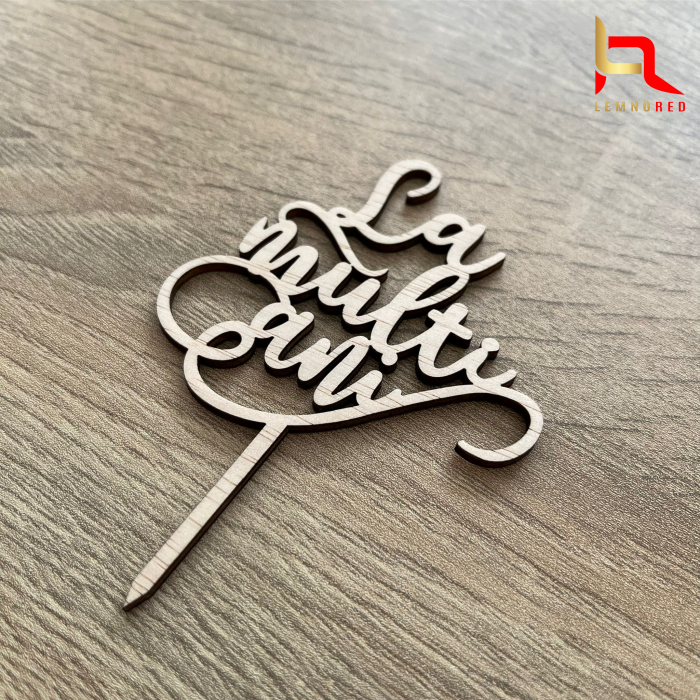 Decoratiune pentru tort - La multi ani (materiale diverse) [2]