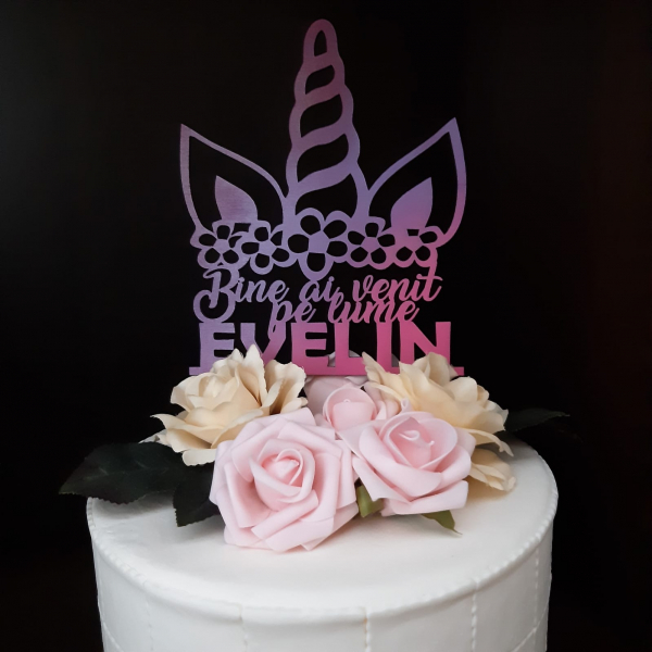 Decoratiune tort multicolora Unicorn [1]
