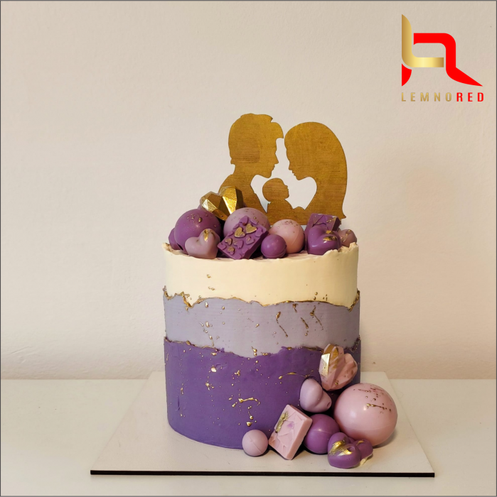 Element decorativ pentru tort (siluete parinti si copil) [3]