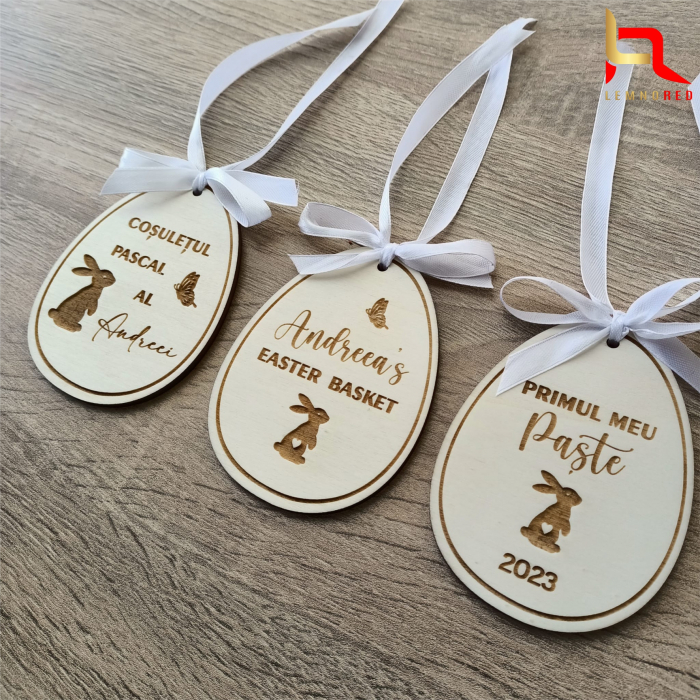 Eticheta personalizata din lemn pentru cosul de Paste [2]