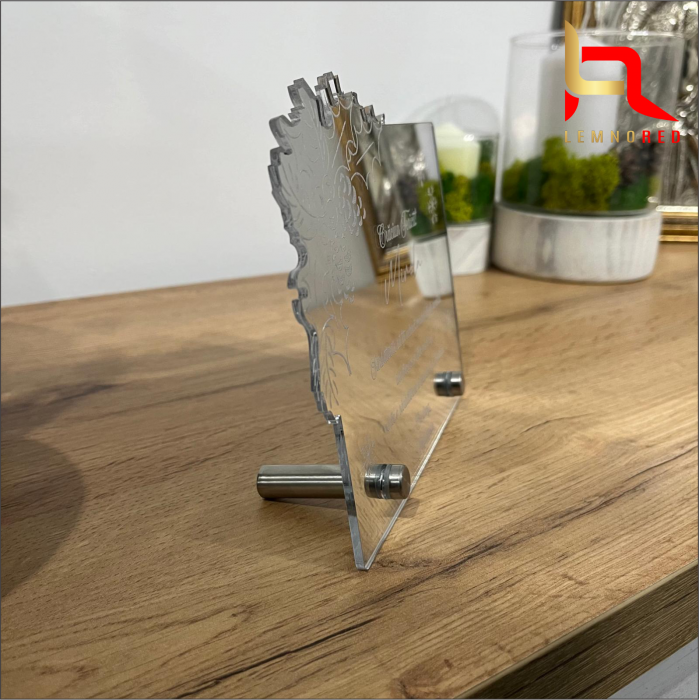Felicitare Personalizată Crăciun – Mesaj Gravură, Acrilică Oglindă Argintie [4]